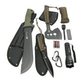 Camping Tool Set, 12 Piece, Includes Flashlight, Machete, Knife, Outdoor Gear Kit Camping Tool Set, 12 Piece, Includes Flashlight, Machete, Knife, Outdoor Gear Kit